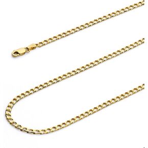 سلاسل كبح الارتباط الكوبي المربعة من الذهب الخالص عيار 14 قيراط من Wellingsale (حدد الخيارات) in Kuwait