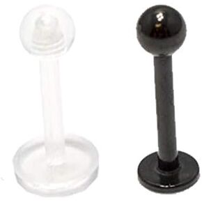 BodyJewelryOnline Labret Monroe 2pcs 16G 6mm الفولاذ الجراحي المؤكسد + مثبت الشفاه الشفاف in Saudi Arabia