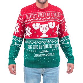 Ripple Junction Christmas Vacation Jolliest Bunch of A*Holes سترة عيد الميلاد القبيحة باللونين الأحمر والأخضر in Kuwait