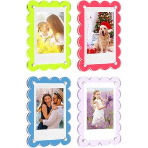 10 Pack Acrylic Fridge Magnetic Frame for Polaroid, 2.36x3.54 In Mini Picture Frames Colorful for Fujifilm Instax Mini, 2 Sided Photo Refrigerator Magnet Picture Display Clear Frame Petal in Saudi Arabia