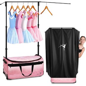 Dance Bag with Garment Rack and Curtain - 28" Glitter Dance Competition Travel Duffle Bag - Quick Privacy Changing Station, Easy Assembly, Ideal for Dance Competition, Backstage, Recital, Travel in Saudi Arabia