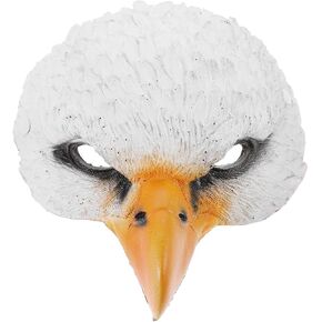 VICASKY قناع النسر زي ماردي غرا الطيور الكبار رئيس النسور أجنحة حفلة تنكرية جريئة الهالوين واقعية الغراب تأثيري الطرف الأبيض أقنعة بولي PU الكبار الببغاء روبن أصلع متعة للجنسين الحيوان نصف الوجه in Kuwait