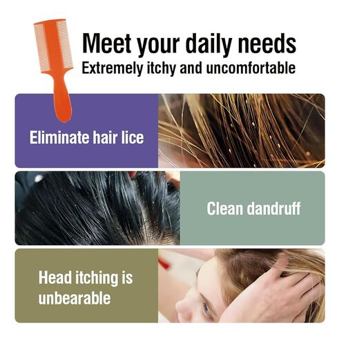 Plastic Double Sided Fine Tooth Lice Comb with Handle, Dandruff,Lice,Pet Flea Comb for Babies Adults Pets Dogs Cats etc(6 Colors) in Saudi Arabia