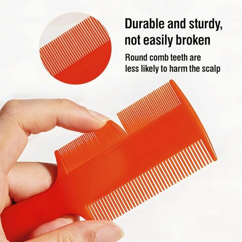 Plastic Double Sided Fine Tooth Lice Comb with Handle, Dandruff,Lice,Pet Flea Comb for Babies Adults Pets Dogs Cats etc(6 Colors) in Saudi Arabia
