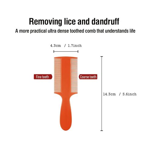 Plastic Double Sided Fine Tooth Lice Comb with Handle, Dandruff,Lice,Pet Flea Comb for Babies Adults Pets Dogs Cats etc(6 Colors) in Saudi Arabia