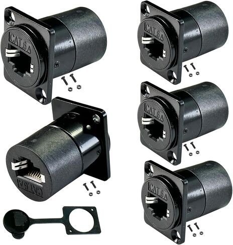 PENGLIN 2PCS RJ45 Shielded Ethernet Industrial Connector Heavy Duty, Outdoor Waterproof RJ45 Panel Mount Receptacles Socket, CAT6 RJ45 Signal Circular Connector Female to Female in Kuwait