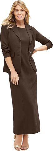 Jessica London Women's Plus Size 2-Piece Stretch Crepe Single-Breasted Maxi Jacket Dress in Saudi Arabia