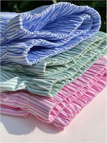 WDIRARA Girl's 3 Piece Striped Elastic Waist Shorts Straight Leg High Waist Shorts in Saudi Arabia