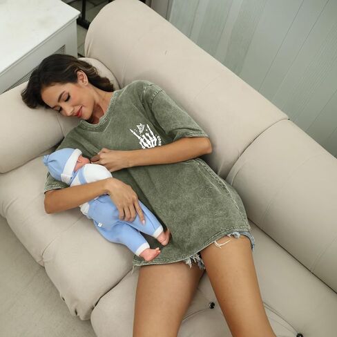 Nursing Shirts for Breastfeeding Zipper Maternity Summer Shirt for Women Motherhood Breast Feeding Friendly Tops in Saudi Arabia