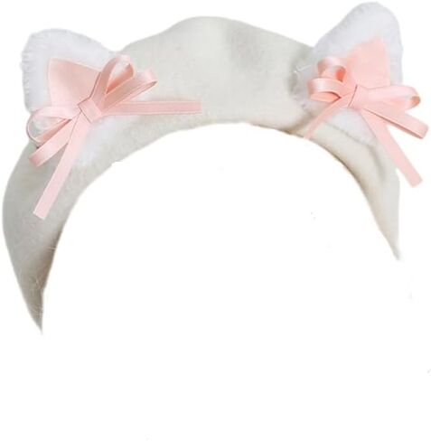 Wool Beret Hat Women Cute Cat Ears Beret Cap with Bows Decoration French Cap for Ladies Girls Gifts in Saudi Arabia