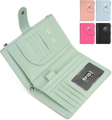 RFID Passport Holder for Women/Men Travel Gifts, Large Capacity Passport Wallet, Family Travel Documents Organizer with Card/Airtag Slots, Zipper coin pocket, Cash Holder Passport Cover Case (Blue) in Saudi Arabia