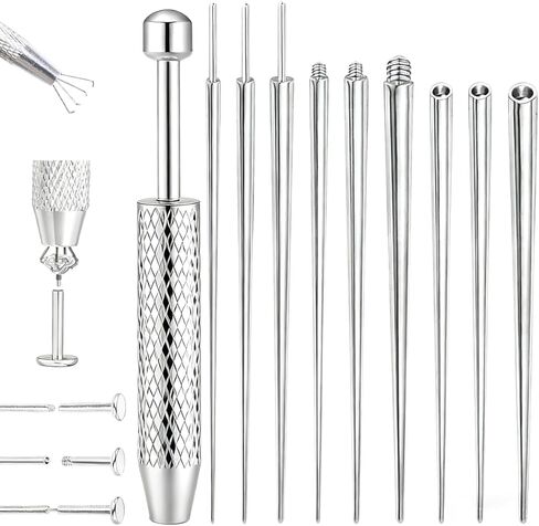 Piercing Taper Ball Grabber Tool 14G/16G/18G/20G Stainless Steel Piercing Taper Tool Insertion Pin Set for Changing Jewelry on Ear/Nose/Navel/Lip/Eyebrow in Saudi Arabia