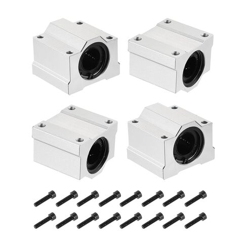 uxcell 2PCS SCS12LUU الحركة الخطية كروية الشريحة جلبة الألومنيوم 70 مم خطي طويل الأسطوانة تحمل كتلة الشريحة لقضيب عمود مستدير 12 مم في طابعة ثلاثية الأبعاد، آلة CNC، لون فضي in Kuwait