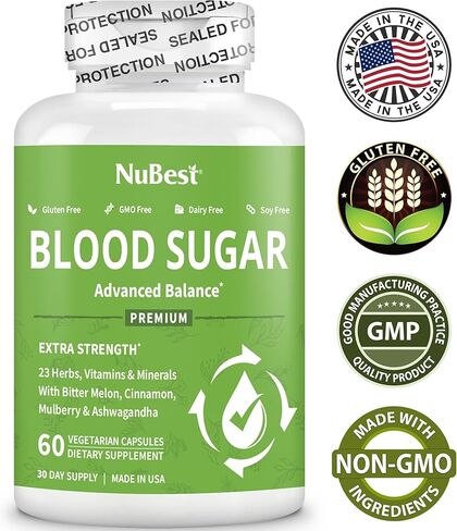Blood Sugar - Advanced Formula with Bitter Melon, Ashwagandha, Cinnamon, Chromium, Magnesium, Vitamins, Alpha Lipoic Acid, Cayenne Pepper & More | 60 Capsules | 1 Month Supply in Saudi Arabia