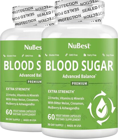 Blood Sugar - Advanced Formula with Bitter Melon, Ashwagandha, Cinnamon, Chromium, Magnesium, Vitamins, Alpha Lipoic Acid, Cayenne Pepper & More | 60 Capsules | 1 Month Supply in Saudi Arabia