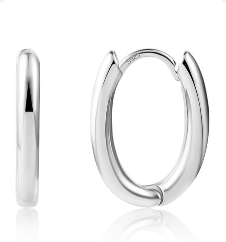 925 Sterling Silver Earrings Small Oval Hoop Earrings for Women Trendy 14K Gold Plated Hypoallergenic Earrings Small Thick Huggie Hoops Earrings in Kuwait