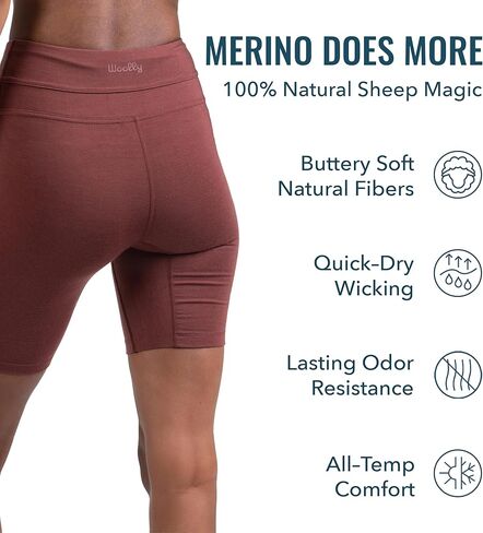 Women's Flex Merino Short By Woolly | RWS Certified | Ultra-Soft, Breathable, Seattle Designed in Saudi Arabia