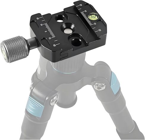 مشبك إطلاق سريع 70 مم متوافق مع لوحة النمط السويسري ARCA ، مشبك QR الألومنيوم مع محول برغي 1/4-3/8 "، مستوى الفقاعة ومقبض رافعة قابلة للتعديل لرأس كرة ثلاثي القوائم in Kuwait