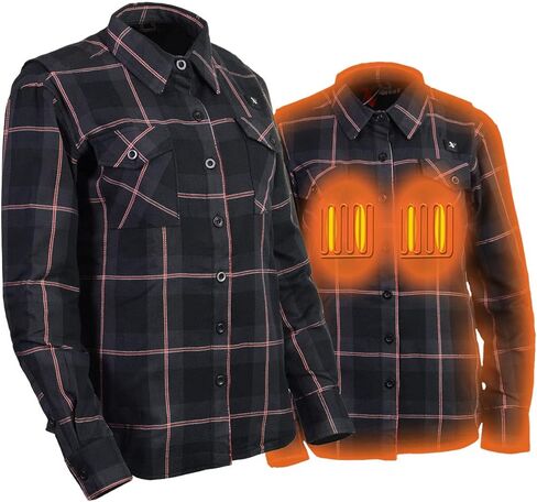 Nexgen Heat Women’s NXL2602SET Bonnie Black/Grey Heated Flannel Sleeve Shirt for Outdoor Activities in Kuwait