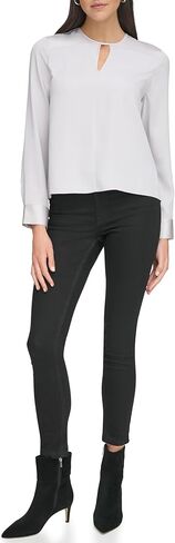 Calvin Klein Women's Long Sleeve Keyhole Detail Blouse in Saudi Arabia