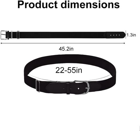 Baseball Softball Belt for Adult, Elastic Strap Sports Waist Belt with Adjustable Buckle and 4 Hole, Black in Saudi Arabia