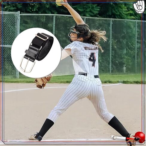 Baseball Softball Belt for Adult, Elastic Strap Sports Waist Belt with Adjustable Buckle and 4 Hole, Black in Saudi Arabia
