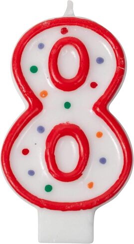Crave Number Birthday Candle Cake Topper, Red Polka Dot Decoration for Birthdays, Anniversaries, Weddings in Kuwait