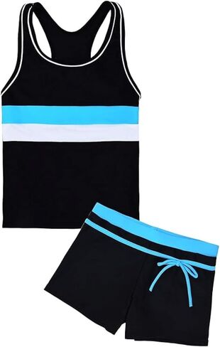 Girls Swimsuit Two Piece Swimsuit Set Summer Tankini and Shorts Swimwear in Saudi Arabia