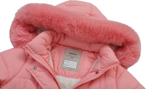 Girls' Down Coat with Removable Hood,Kid's Waterproof Winter Jacket Snow Outwear Parka Fleece Insulated in Saudi Arabia