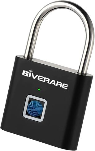 Fingerprint Smart Padlock, Biometric Metal Keyless Thumbprint Lock Alloy, USB Rechargeable, Quick Unlock Waterproof Rustproof Locks for Warehouses, Gym, Homes, Office, School Locker, Luggage-Black in Saudi Arabia
