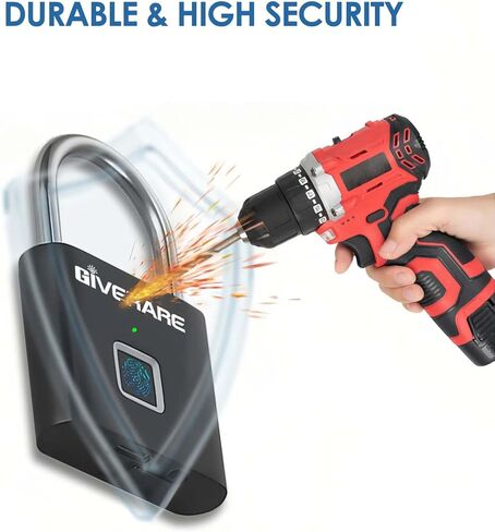 Fingerprint Smart Padlock, Biometric Metal Keyless Thumbprint Lock Alloy, USB Rechargeable, Quick Unlock Waterproof Rustproof Locks for Warehouses, Gym, Homes, Office, School Locker, Luggage-Black in Saudi Arabia