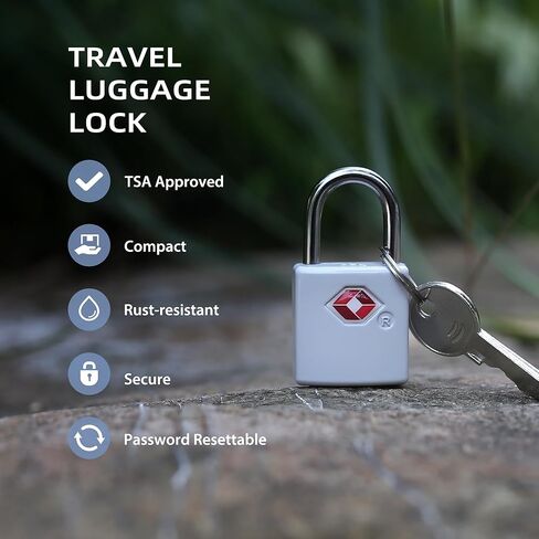 أقفال الأمتعة معتمدة من إدارة أمن المواصلات الأمريكية (TSA)، 4 عبوات، أقفال TSA لأساسيات السفر الدولية للأمتعة، قفل صغير مع مفتاح، قفل صغير على حد سواء لحقيبة السفر، حقيبة الظهر، الحقيبة، السحاب، الحقيبة، الصندوق in Kuwait