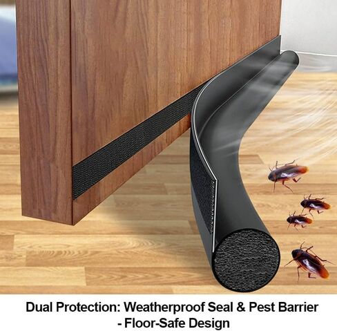 Generic 37.8 بوصة قابل للتعديل مانع مسودة الباب واقي الباب أسود in Saudi Arabia