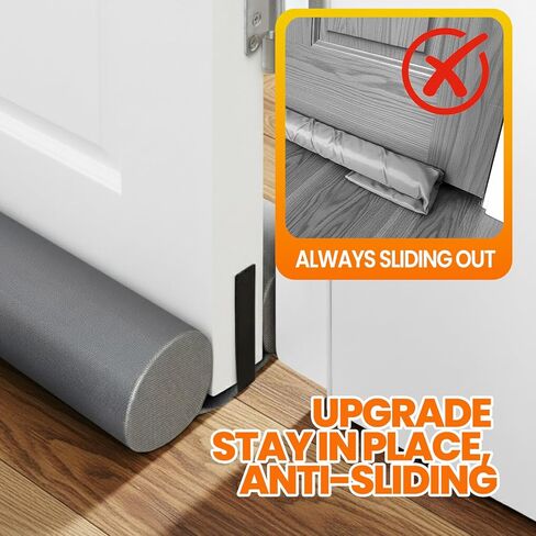 Adjustable Door Draft Stopper for Bottom of Door - Windproof, Light Blocking, Under Door Seal Blocker for Indoor/Outdoor, Machine Washable, Fits Door Gaps up to 1.75 Inches in Saudi Arabia