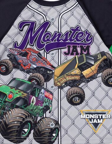 Monster Jam Athletic Mesh Baseball Jersey T-Shirt and Shorts Outfit Set Toddler to Big Kid Grave Digger Megalodon Digatron in Saudi Arabia