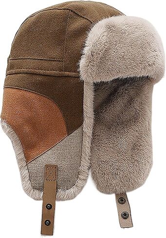 الشتاء الصيد الصياد قبعة للرجال النساء Ushanka الأذن رفرف الإسكيمو الدافئة فو الفراء القبعات الدراجات الطيار قبعة مع قبعات الأذن in Saudi Arabia