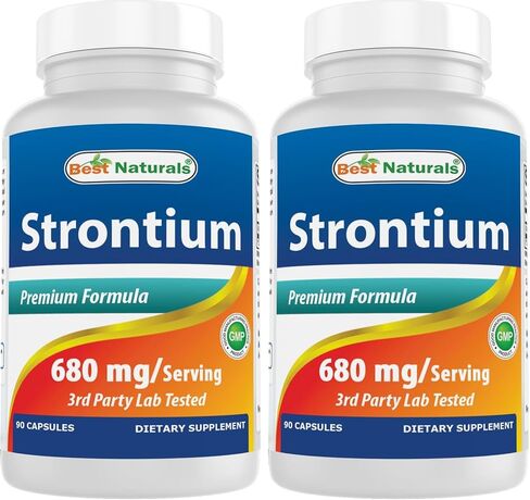 Best Naturals Strontium Bone Building Formula 680mg/serving 90 Capsules in Kuwait