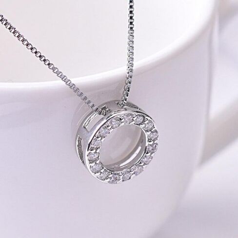 Trendy Circle Necklace with Shiny CZ Simple Stylish Wedding Party Jewelry in Saudi Arabia