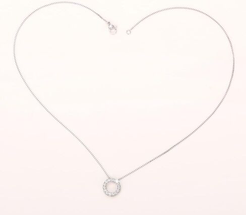 Trendy Circle Necklace with Shiny CZ Simple Stylish Wedding Party Jewelry in Saudi Arabia