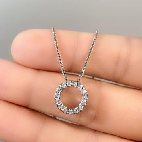 Trendy Circle Necklace with Shiny CZ Simple Stylish Wedding Party Jewelry in Saudi Arabia