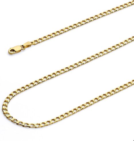 سلاسل كبح الارتباط الكوبي المربعة من الذهب الخالص عيار 14 قيراط من Wellingsale (حدد الخيارات) in Kuwait