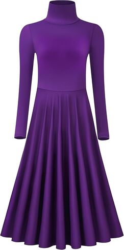 MOLLDAN Long Sleeve Praise Dance Dress for Women Liturgical Church Worship Fit Full Length,Breathable Lined in Saudi Arabia