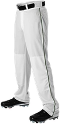 Alleson Adult Baseball Pant with Braid White, Dark Green L 605WLB 605WLB-WHDG-L in Saudi Arabia