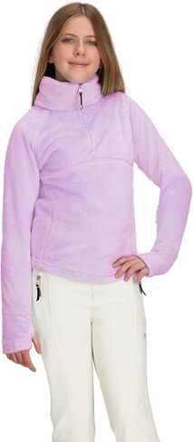 Obermeyer Girls Furry Fleece 1/4 Zip Top, Cozy Double-Sided Base or Mid Layer for Snow and Ski in Saudi Arabia