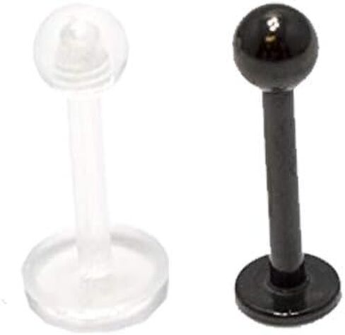 BodyJewelryOnline Labret Monroe 2pcs 16G 6mm الفولاذ الجراحي المؤكسد + مثبت الشفاه الشفاف in Kuwait