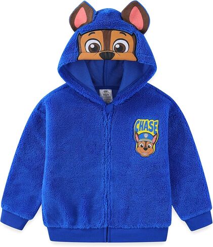 سترة بغطاء للرأس من Paw Patrol Nickelodeon Chase Boys بسحاب من الشيربا مع أذنين للأطفال الصغار والكبار in Kuwait