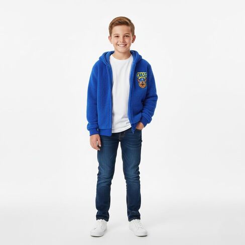 سترة بغطاء للرأس من Paw Patrol Nickelodeon Chase Boys بسحاب من الشيربا مع أذنين للأطفال الصغار والكبار in Kuwait