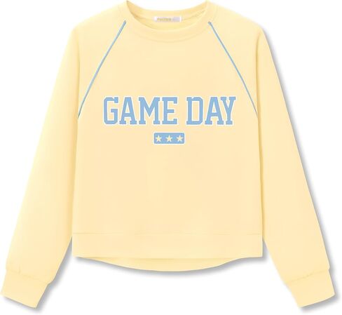 Girls Sweatshirt - Soft Scuba Knit Long Sleeve Lightweight Sporty Top Size 6-18 in Saudi Arabia