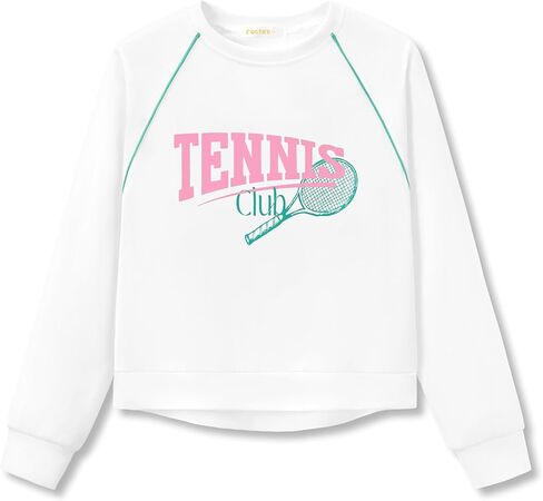 Girls Sweatshirt - Soft Scuba Knit Long Sleeve Lightweight Sporty Top Size 6-18 in Saudi Arabia