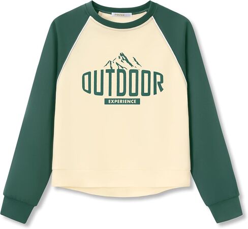Girls Sweatshirt - Soft Scuba Knit Long Sleeve Lightweight Sporty Top Size 6-18 in Saudi Arabia